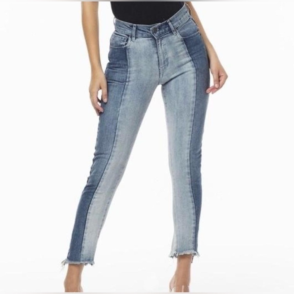 Revice Two-Tone Denim Jeans Made in USA Distressed Hem‎ Size 29
